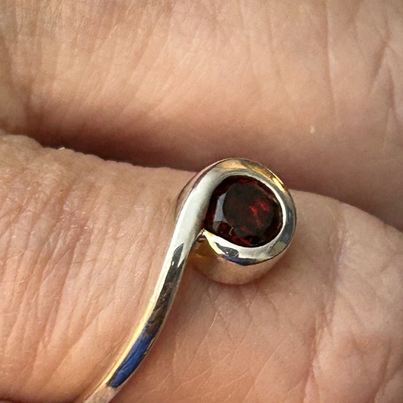 Silpada Silver and Red Eye-Shaped Ring - Picture 2 of 5